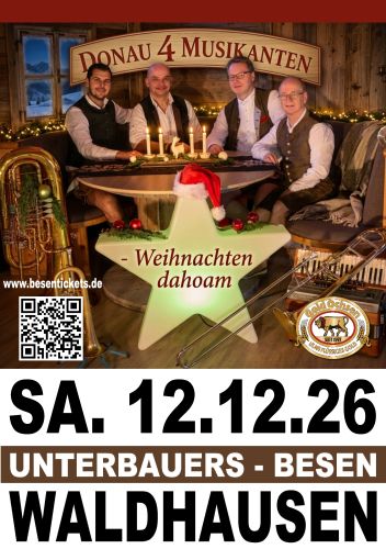 Tickets für DONAU 4 MUSIKANTEN | Auf Weihnachtstour im Besen am 12.12.2026 - Karten kaufen
